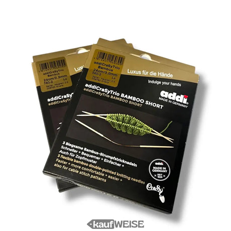 addiCraSyTrio Bamboo Short – Extra krátké pro malá kola | Hra s bambusovými jehlami | Vyrobeno v Německu
