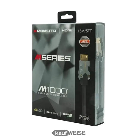 Monster M1000 Ultra HD HDMI kabel (1,5 m) | 4K HDR10 | Vysokorychlostní 18 Gb/s | Konektor V-Grip™