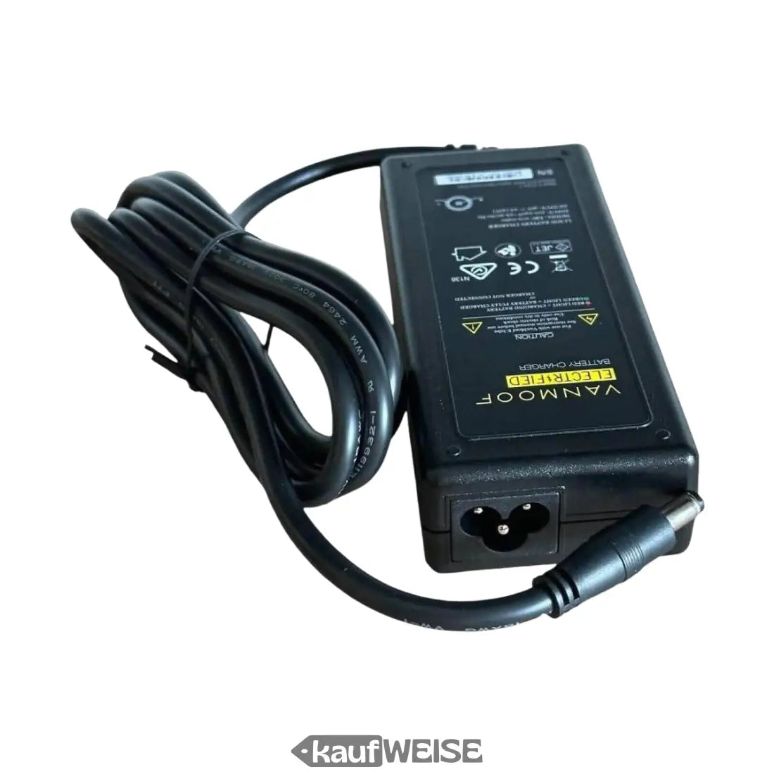 Schwarzer Vanmoof Original Ladegerät für Electrified Modelle mit Stromkabel