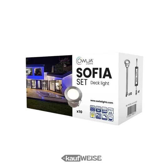 LED osvětlení terasy (sada 10 ks) | Voděodolné IP67 | Teplá bílá (2800K) | Owlia SOFIA