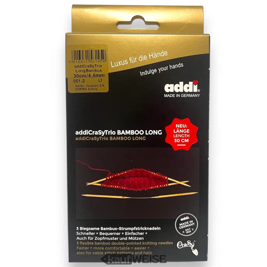 Addi CraSyTrio Bambus Stricknadeln für Socken im neuen 3er Set 4 bis 8 mm