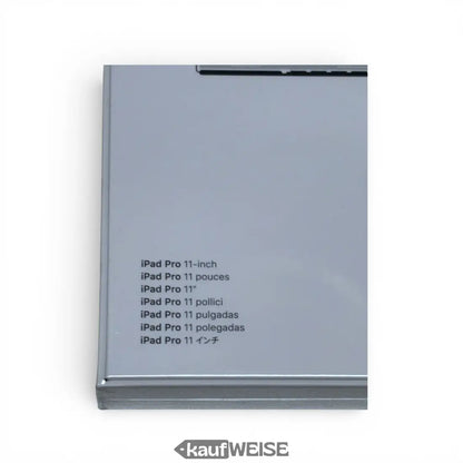 Silberne iPad Pro 11 Zubehörhülle mit Tastatur AZERTY-Layout Rückseite