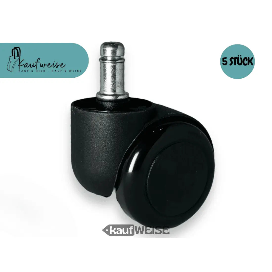 Schwarze Bürostuhlrollen kratzfrei und leise, ideal für Parkett und Laminat