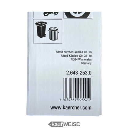 Weißer Kärcher VP 145 S Vario Power Jet Filterbeutel mit Barcode für K2-K4