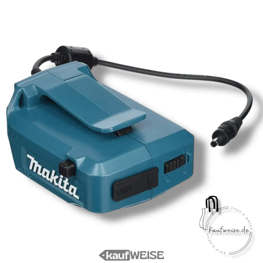 Teal Makita 198632-6 18V LXT Stromquellenadapter mit Clip und schwarzem Kabel