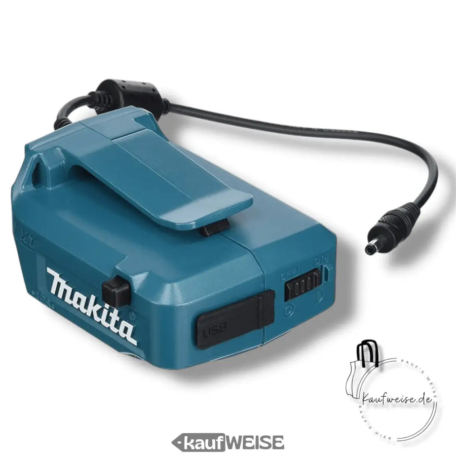 Teal Makita 198632-6 18V LXT Stromquellenadapter mit Clip und schwarzem Kabel