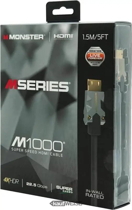 Monster M1000 HDMI-Kabel in Verpackung für UHD und HDR10, M-Serie M1000