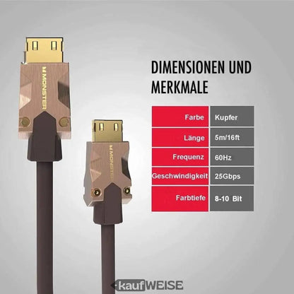 Monster HDMI-Kabel M2000 4K für brillante UHD-Qualität mit Specs