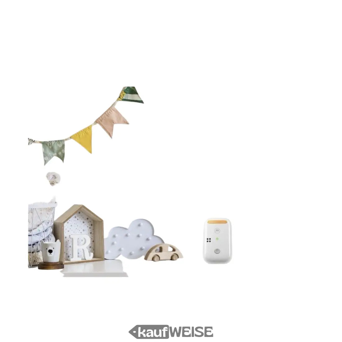 Weiße Babyphone mit orangem Top, Motorola PIP11, 2-Wege Audio, Temperatur, 300m