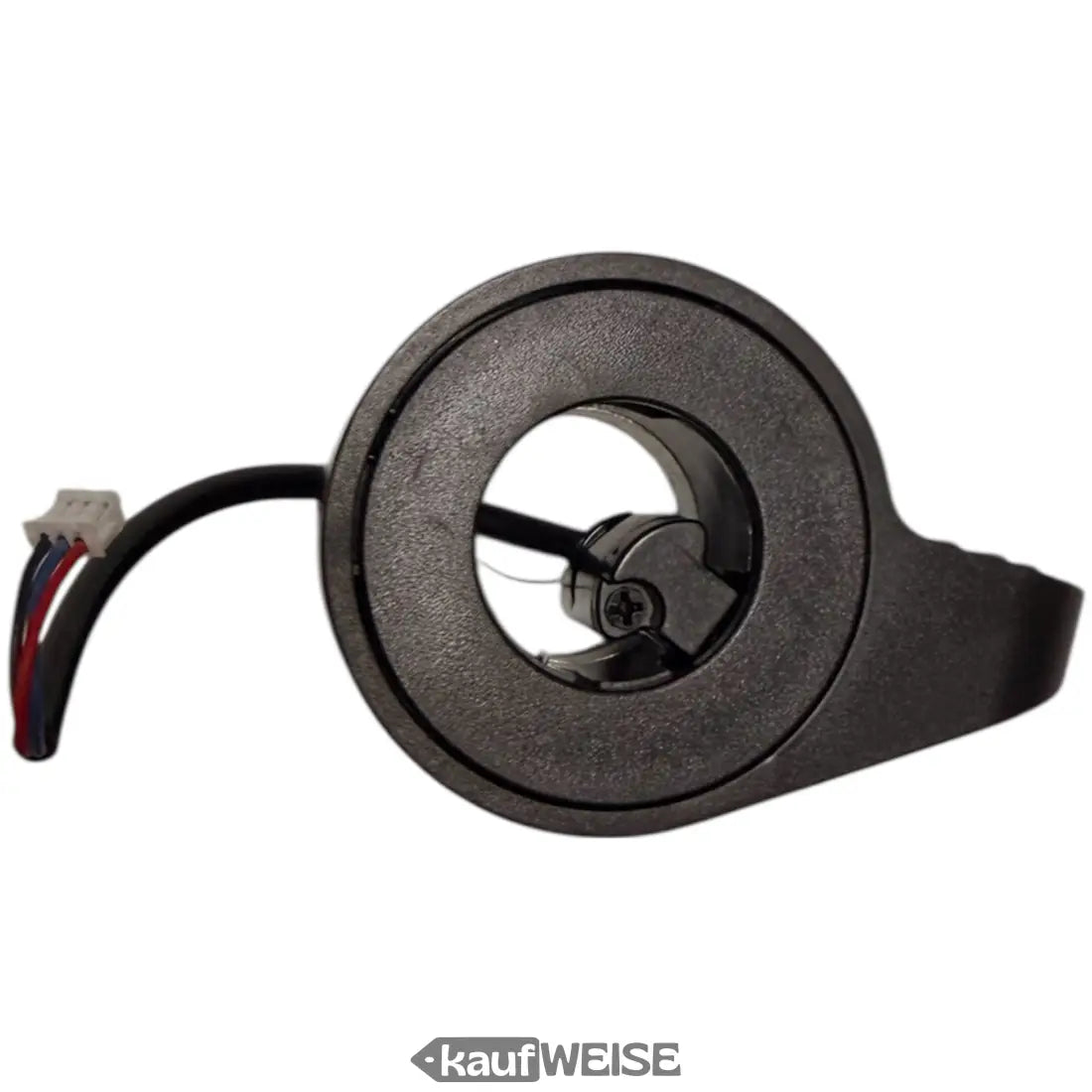 Grauer Ninebot Bremshebel mit schwarzem Motor und bunten Kabeln