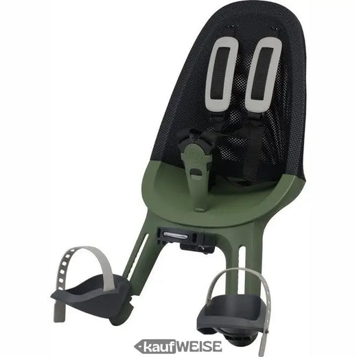 Přední sedadlo na kolo Qibbel Air černá/zelená | Uchycení na řídítka | 9 měsíců - 3 roky (15 kg) | Síťovaná opěrka zad