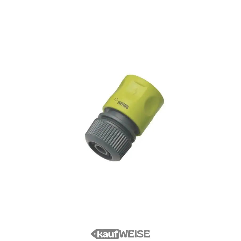 Gelbes und graues REHAU Allround Schnellschlauchstück für Sprinkler und mehr