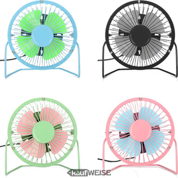 Mini USB ventilátor Tedi (15 cm) | Tichý kovový stolní ventilátor, naklápěcí o 360° | Ideální pro stůl a kancelář