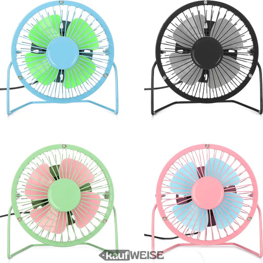 Mini USB ventilátor Tedi (15 cm) | Tichý kovový stolní ventilátor, naklápěcí o 360° | Ideální pro stůl a kancelář