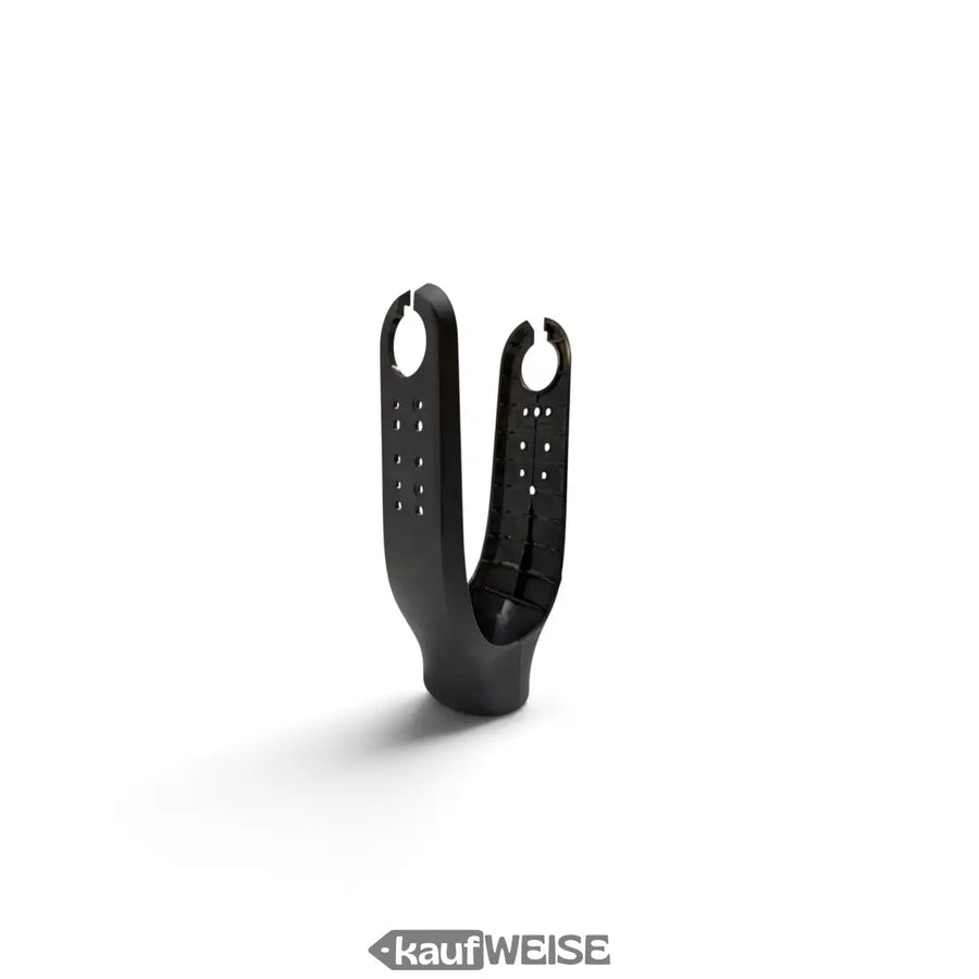 Vordergabel-Abdeckung für Xiaomi M365, schwarzer Kunststoff, Ansicht schräg von vorne